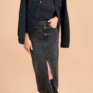 Madewell Black Denim Skirt